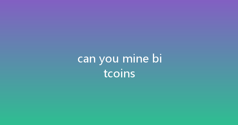 can you mine bitcoins 